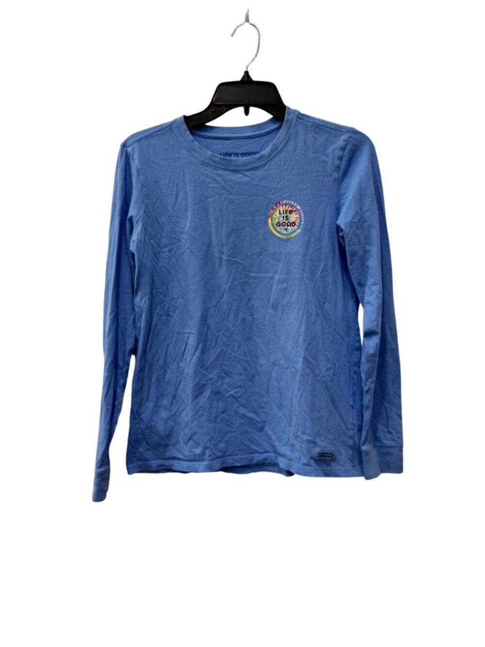 Life Is Good Women's Size S Blue Long Sleeve Shirt Tie-Dye Graphic